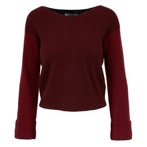 Vince 100% Cashmere Black Cherry & Merlot Color Block Sweater